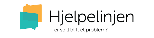 Colorful speech-bubble logo beside “Hjelpelinjen” text with Norwegian tagline beneath.