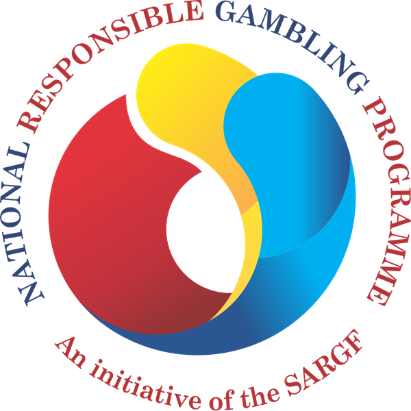 Colorful overlapping circular shapes with text reading Responsible Gaming Program and An initiative of the SARGE.