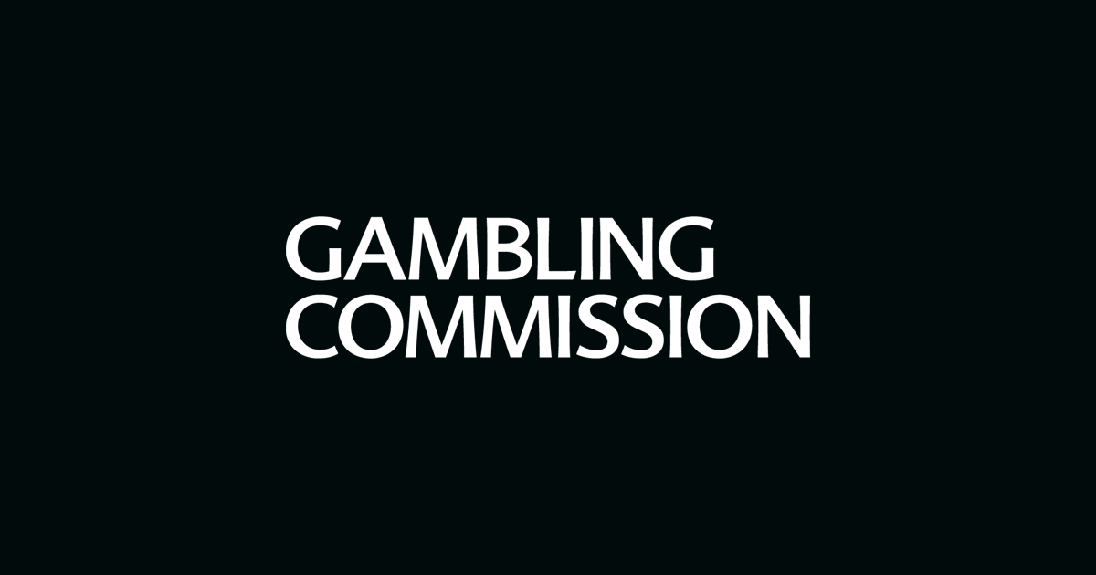 Bold white text reading “GAMBLING COMMISSION” centered on a dark green background.