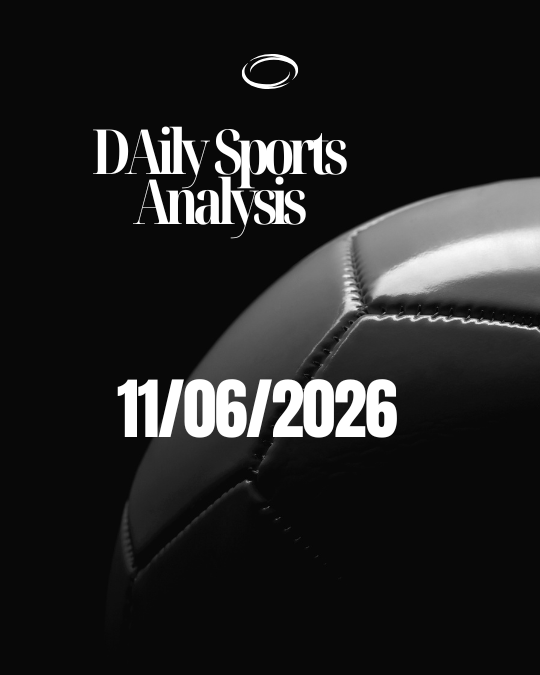 Black-and-white American football with “Daily Sports Analysis” and date “11/06/2026” on dark background.