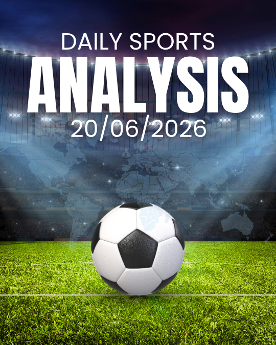 Green soccer field background with three balls and “Daily Sports Analysis” text overlay.